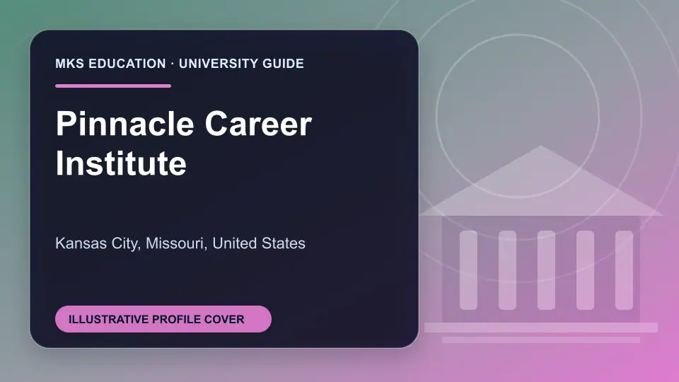 Illustrative MKS Education profile cover for Pinnacle Career Institute in the USA