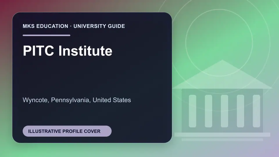 Illustrative MKS Education profile cover for PITC Institute in the USA