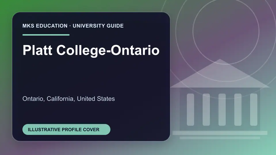 Illustrative MKS Education profile cover for Platt College-Ontario in the USA