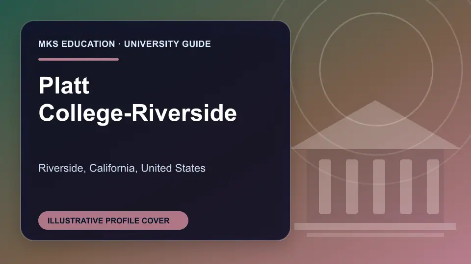 Illustrative MKS Education profile cover for Platt College-Riverside in the USA