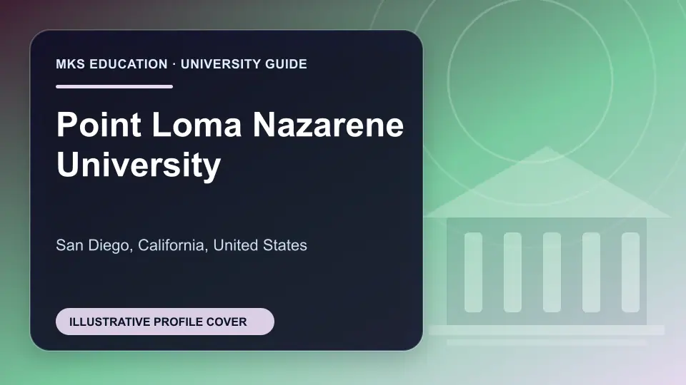 Illustrative MKS Education profile cover for Point Loma Nazarene University in the USA