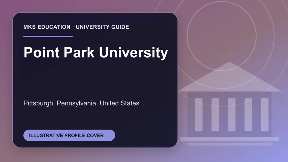 Illustrative MKS Education profile cover for Point Park University in the USA