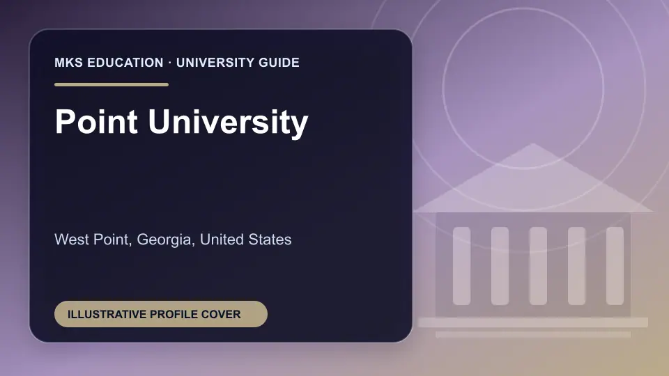 Illustrative MKS Education profile cover for Point University in the USA