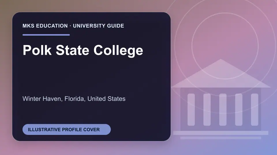 Illustrative MKS Education profile cover for Polk State College in the USA