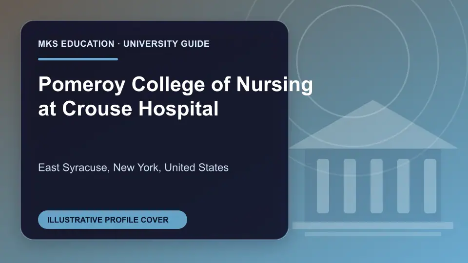 Illustrative MKS Education profile cover for Pomeroy College of Nursing at Crouse Hospital in the USA