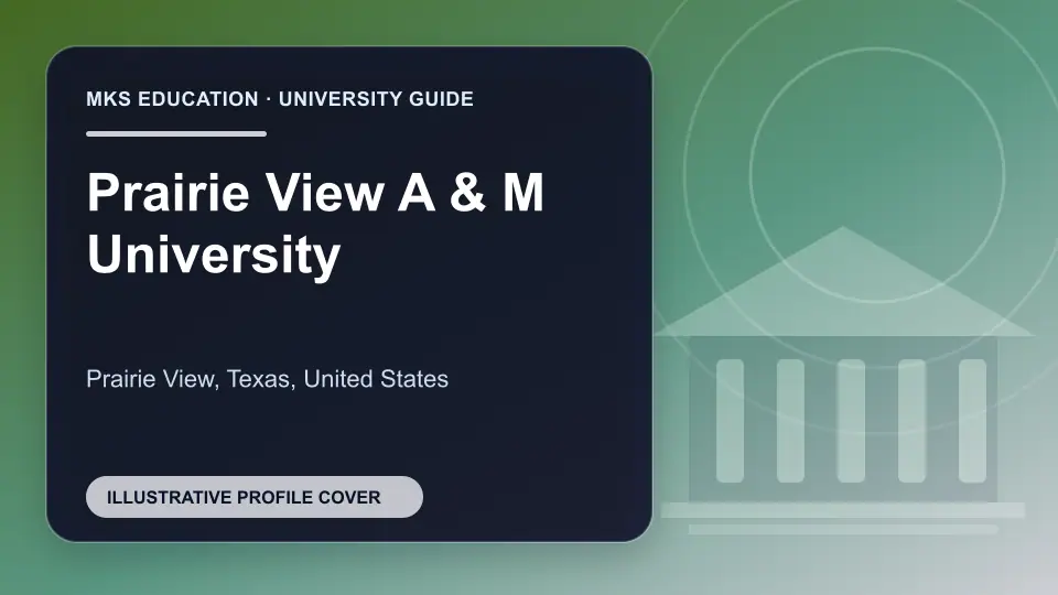 Illustrative MKS Education profile cover for Prairie View A & M University in the USA