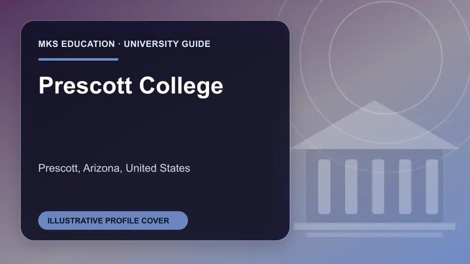 Illustrative MKS Education profile cover for Prescott College in the USA