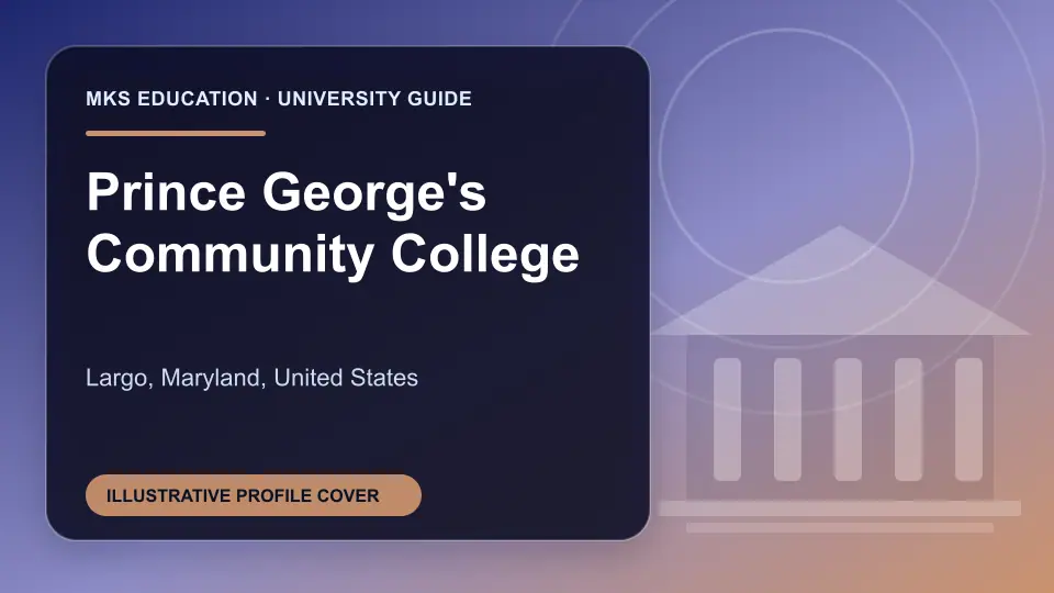 Illustrative MKS Education profile cover for Prince George's Community College in the USA