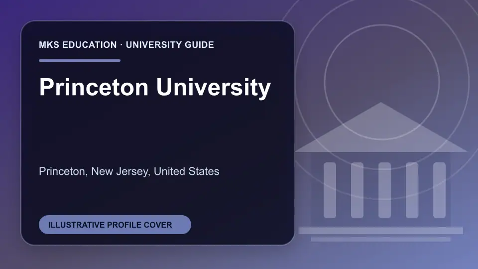 Illustrative MKS Education profile cover for Princeton University in the USA