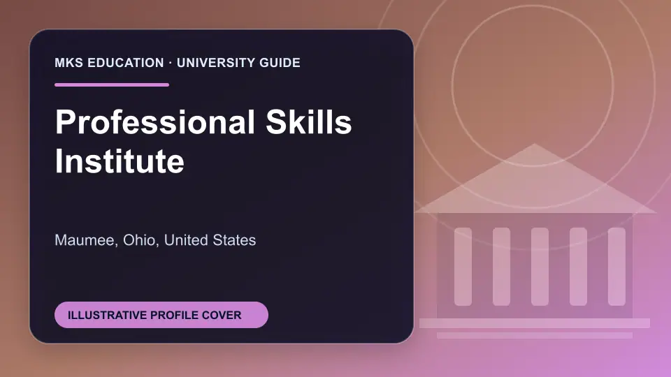 Illustrative MKS Education profile cover for Professional Skills Institute in the USA