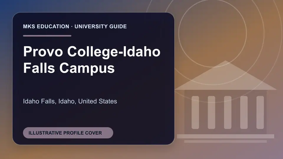 Illustrative MKS Education profile cover for Provo College-Idaho Falls Campus in the USA