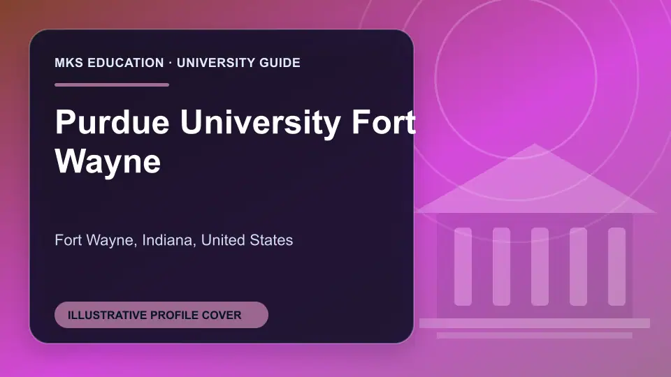 Illustrative MKS Education profile cover for Purdue University Fort Wayne in the USA