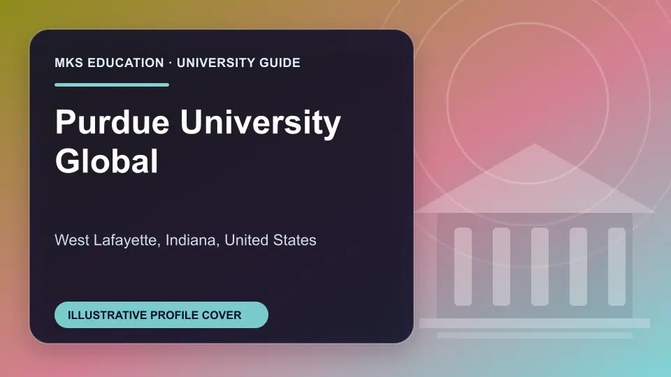 Illustrative MKS Education profile cover for Purdue University Global in the USA