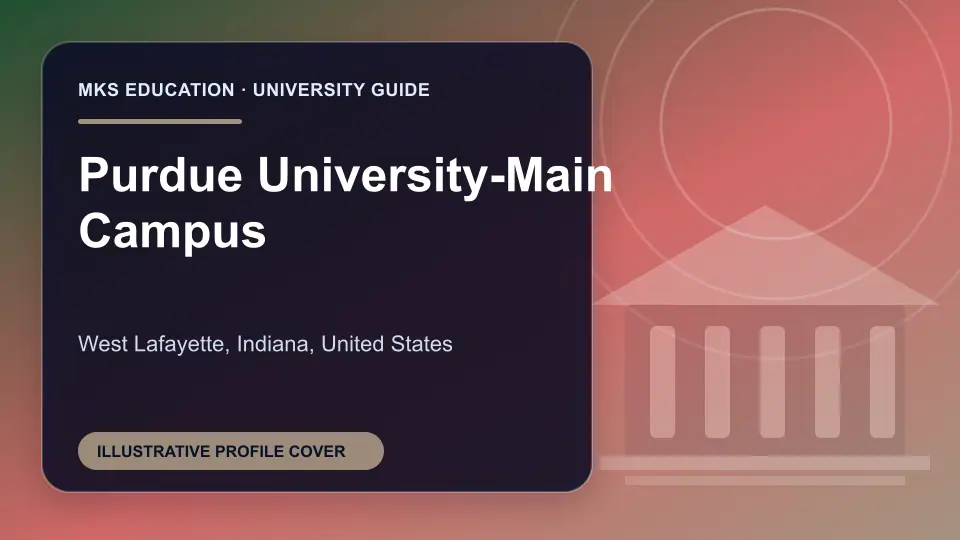 Illustrative MKS Education profile cover for Purdue University-Main Campus in the USA