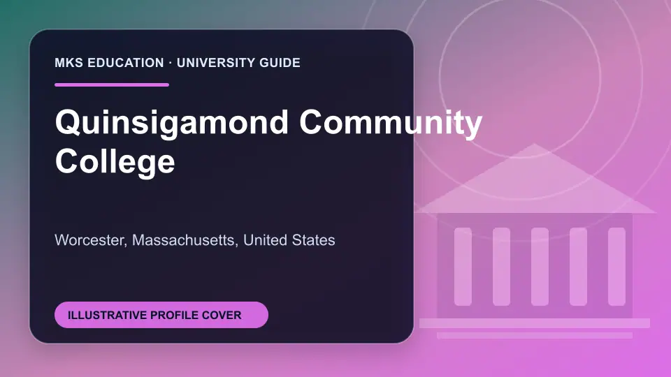 Illustrative MKS Education profile cover for Quinsigamond Community College in the USA