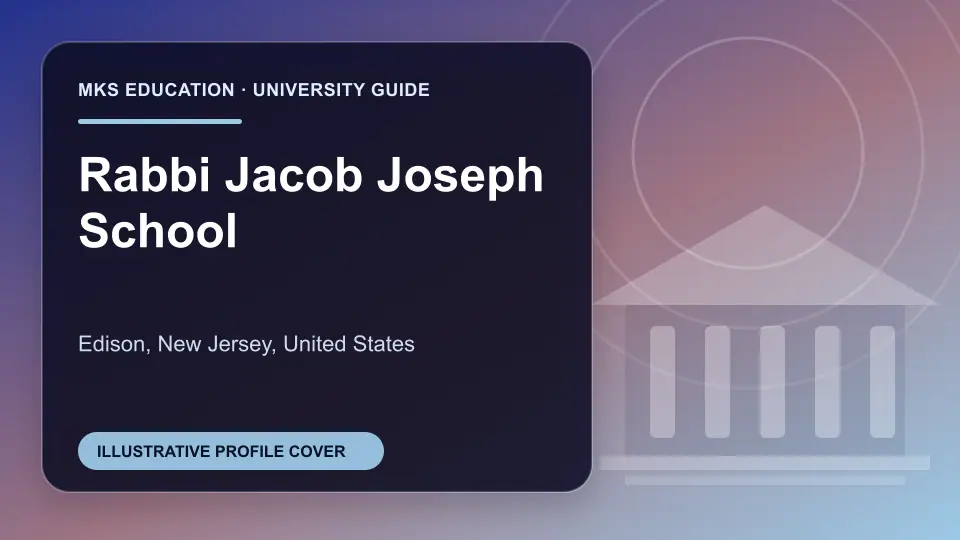 Illustrative MKS Education profile cover for Rabbi Jacob Joseph School in the USA