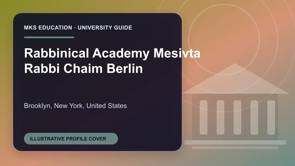 Illustrative MKS Education profile cover for Rabbinical Academy Mesivta Rabbi Chaim Berlin in the USA