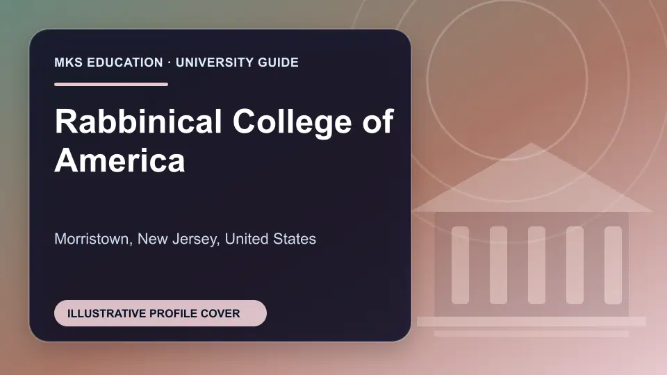 Illustrative MKS Education profile cover for Rabbinical College of America in the USA