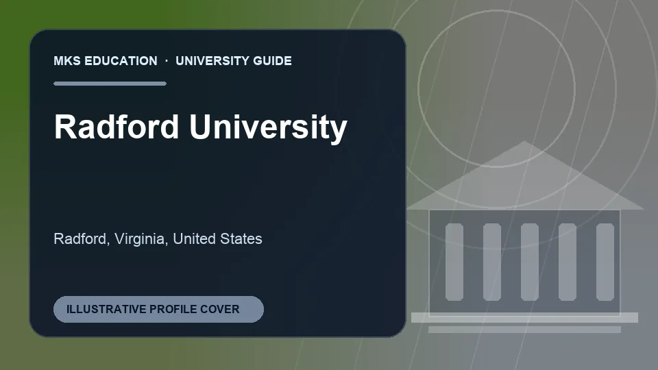 Illustrative MKS Education profile cover for Radford University in United States