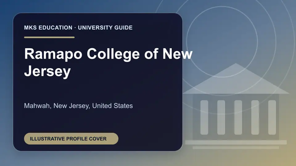 Illustrative MKS Education profile cover for Ramapo College of New Jersey in the USA