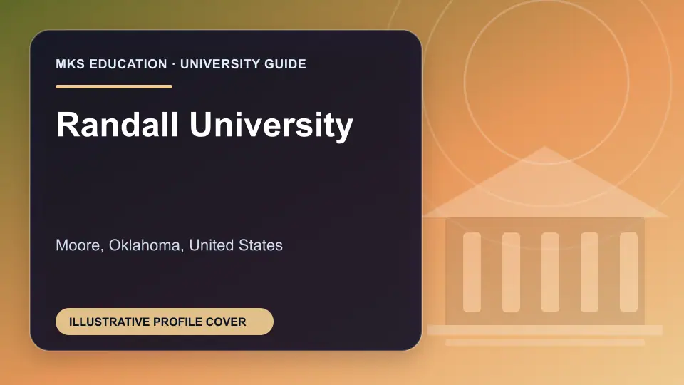 Illustrative MKS Education profile cover for Randall University in the USA