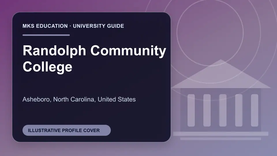 Illustrative MKS Education profile cover for Randolph Community College in the USA