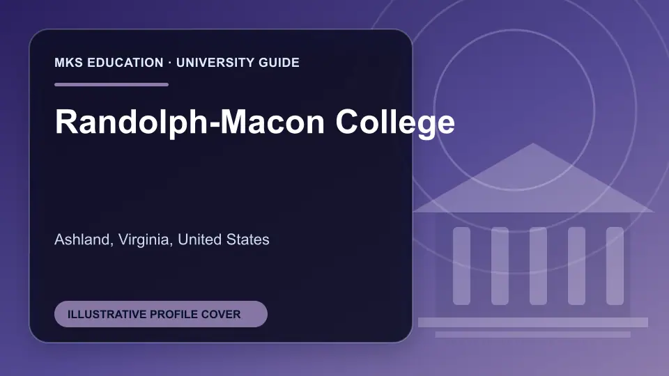 Illustrative MKS Education profile cover for Randolph-Macon College in the USA