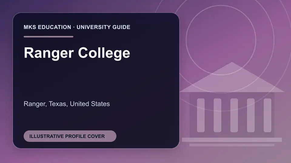 Illustrative MKS Education profile cover for Ranger College in the USA
