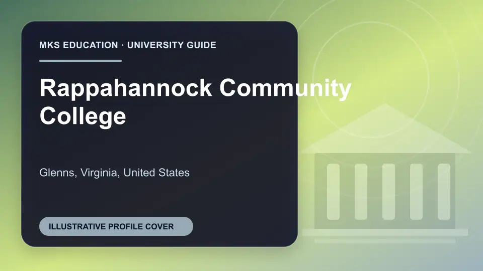 Illustrative MKS Education profile cover for Rappahannock Community College in the USA