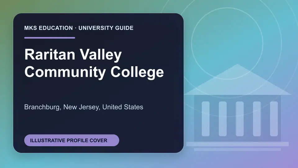 Illustrative MKS Education profile cover for Raritan Valley Community College in the USA