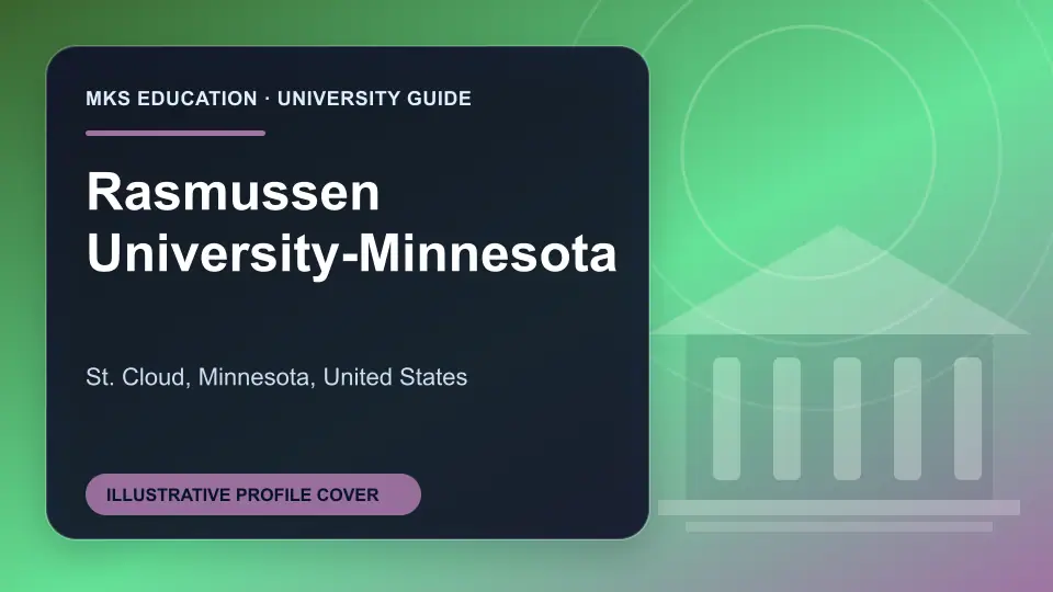 Illustrative MKS Education profile cover for Rasmussen University-Minnesota in the USA
