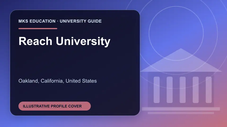Illustrative MKS Education profile cover for Reach University in the USA