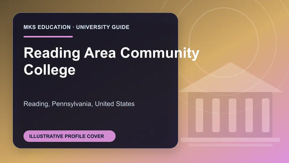 Illustrative MKS Education profile cover for Reading Area Community College in the USA