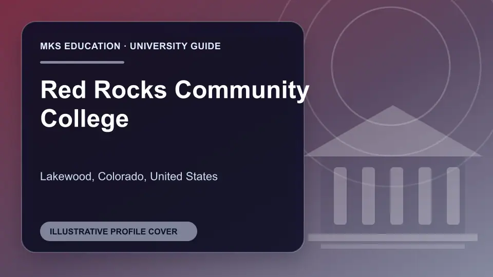 Illustrative MKS Education profile cover for Red Rocks Community College in the USA