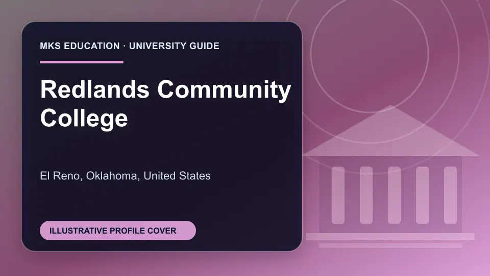 Illustrative MKS Education profile cover for Redlands Community College in the USA