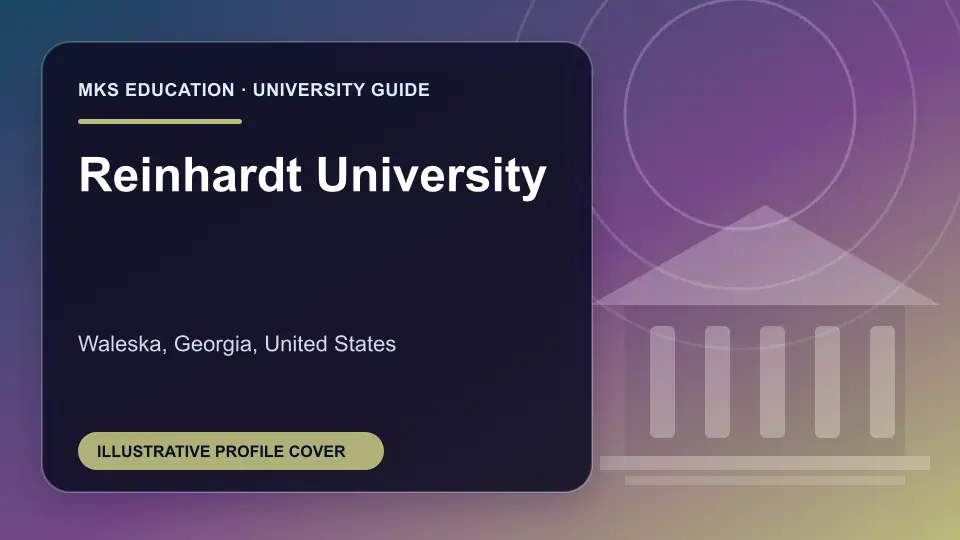 Illustrative MKS Education profile cover for Reinhardt University in the USA