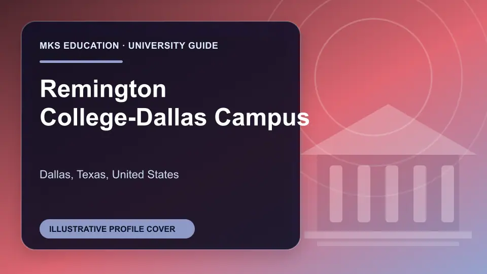 Illustrative MKS Education profile cover for Remington College-Dallas Campus in the USA