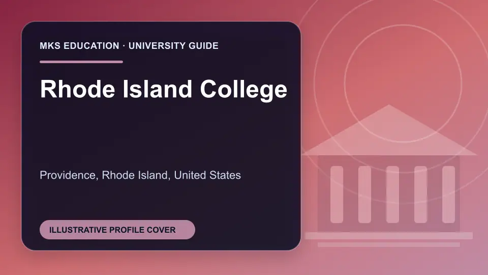 Illustrative MKS Education profile cover for Rhode Island College in the USA