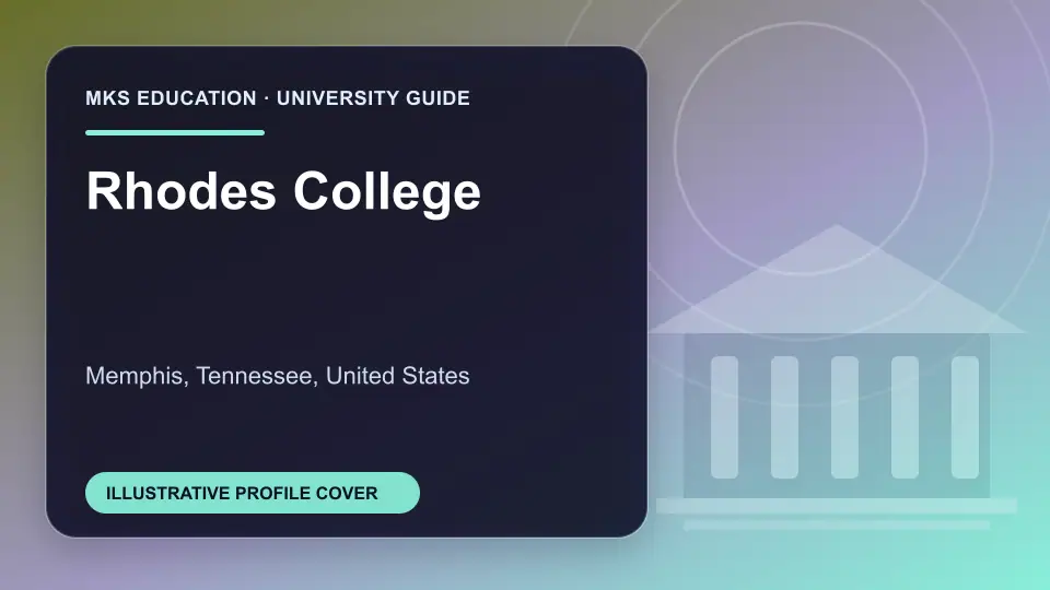 Illustrative MKS Education profile cover for Rhodes College in the USA