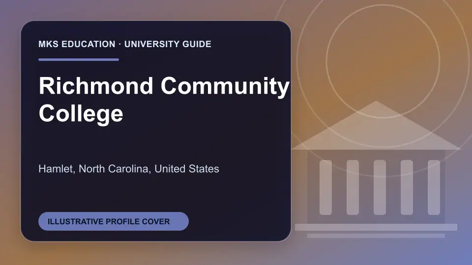 Illustrative MKS Education profile cover for Richmond Community College in the USA
