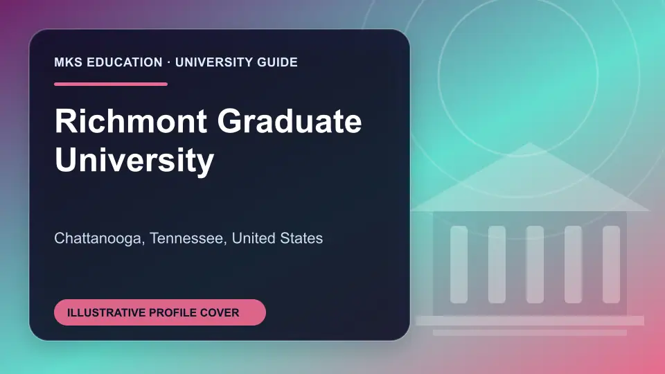 Illustrative MKS Education profile cover for Richmont Graduate University in the USA
