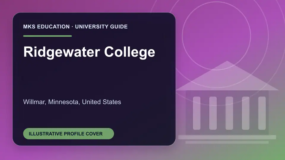 Illustrative MKS Education profile cover for Ridgewater College in the USA