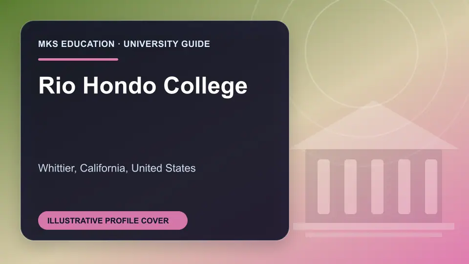 Illustrative MKS Education profile cover for Rio Hondo College in the USA