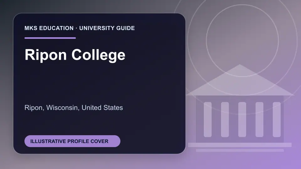 Illustrative MKS Education profile cover for Ripon College in the USA