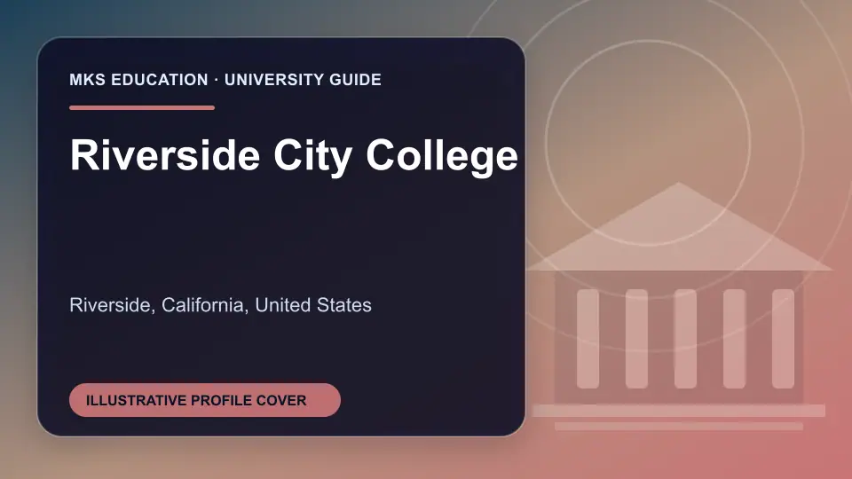Illustrative MKS Education profile cover for Riverside City College in the USA