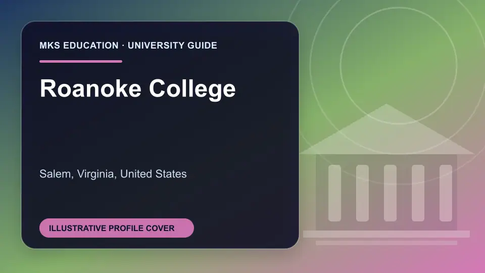 Illustrative MKS Education profile cover for Roanoke College in the USA