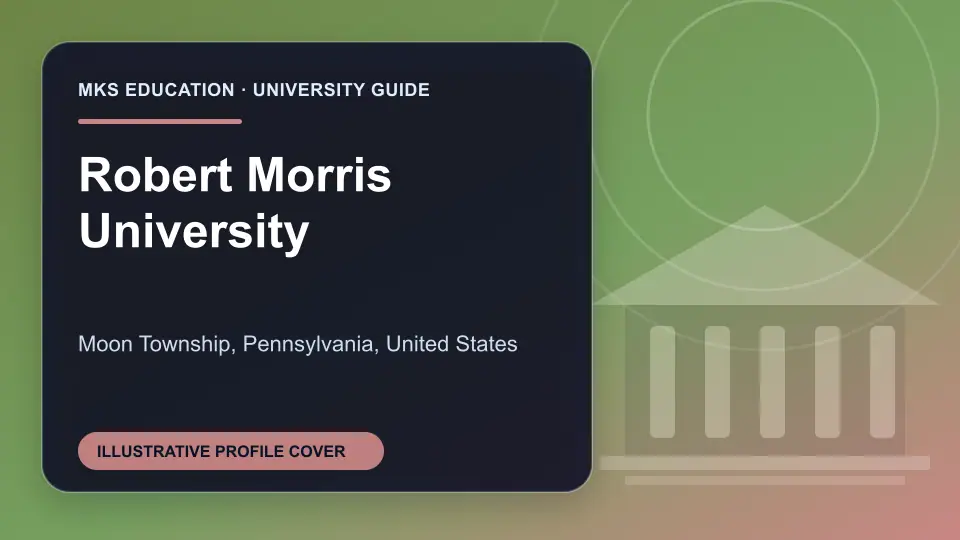 Illustrative MKS Education profile cover for Robert Morris University in the USA