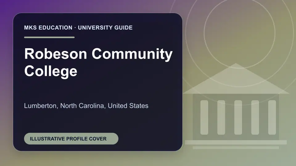 Illustrative MKS Education profile cover for Robeson Community College in the USA