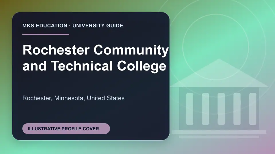 Illustrative MKS Education profile cover for Rochester Community and Technical College in the USA