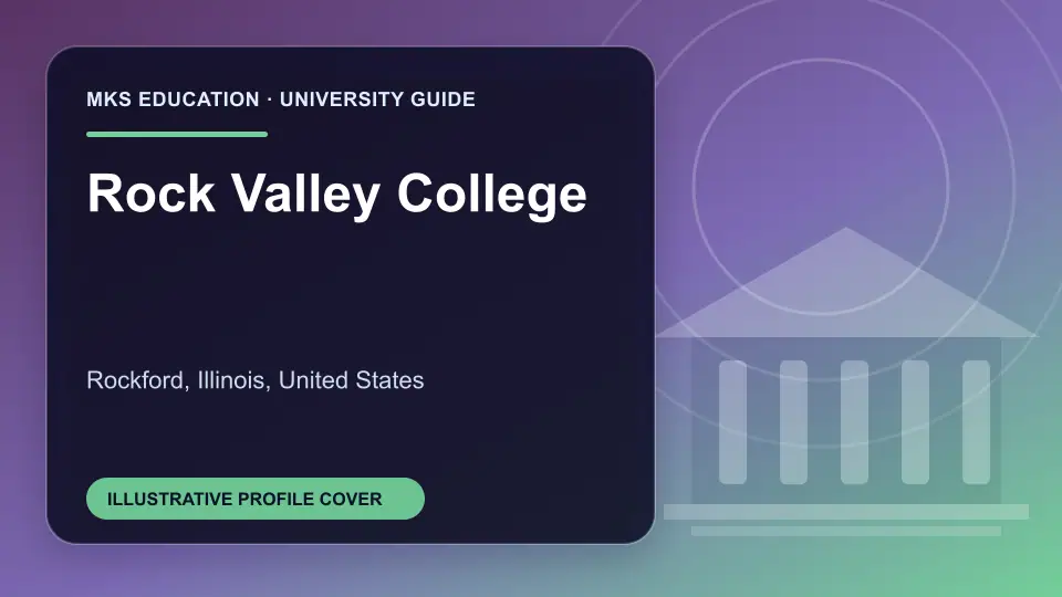 Illustrative MKS Education profile cover for Rock Valley College in the USA